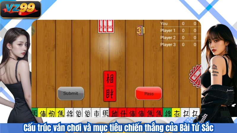 Bài Tứ Sắc VZ99 - Trò Chơi Chiến Thuật Đậm Chất Cổ Điển Việt 2 Cấu trúc ván chơi và mục tiêu chiến thắng của Bài Tứ Sắc